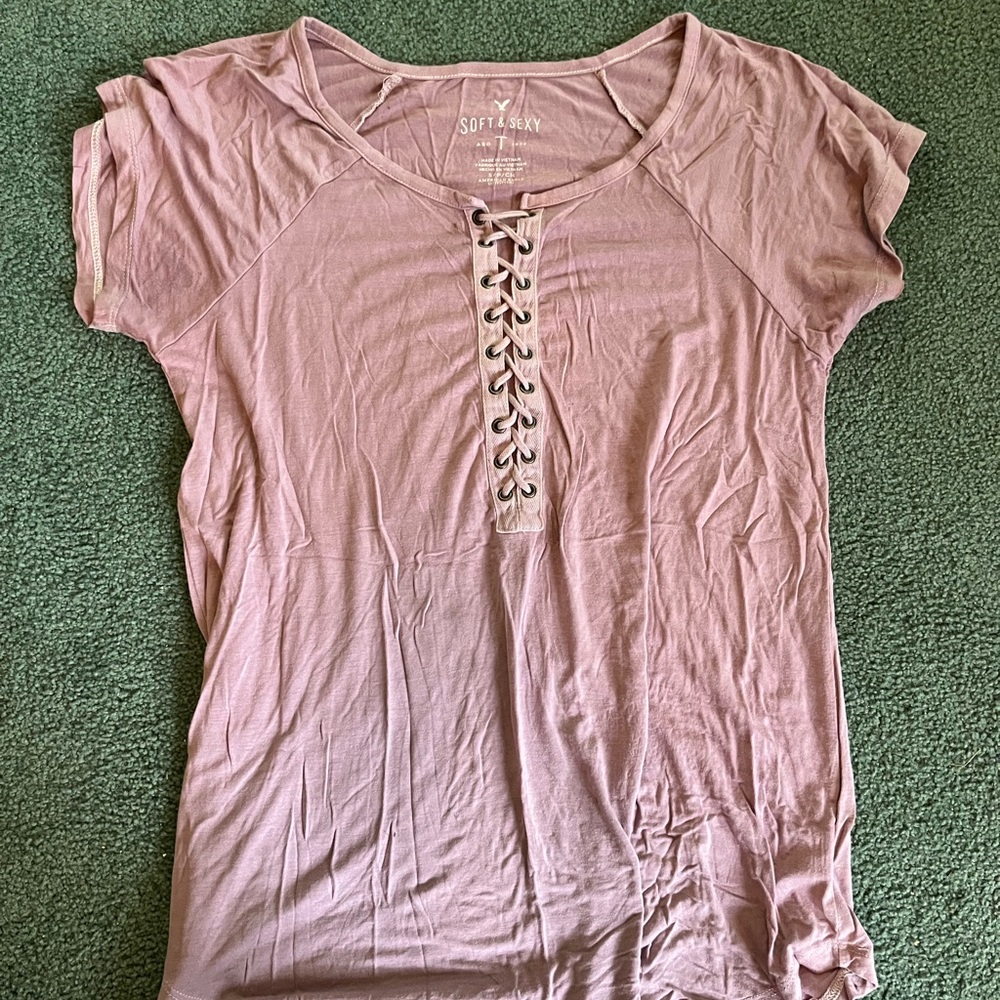 American eagle purple shirt
